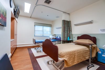 Interior view of a shared resident room with two beds