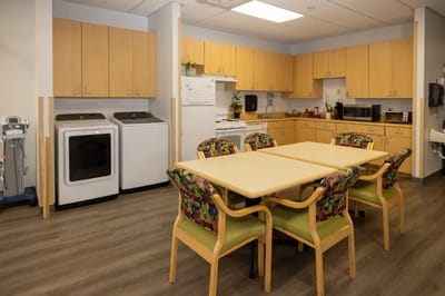 Interior view of a common area kitchen space