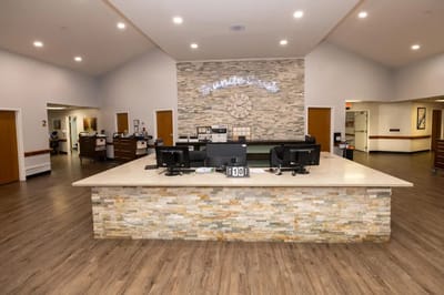 Interior view of the reception area at Granite Creek Health and Rehabilitation