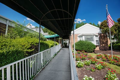 Pathway leading to the entrance of the nursing center