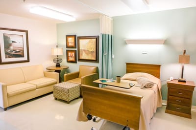 Comfortable private resident room with modern decor