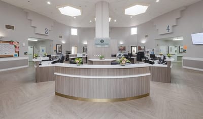 Interior view of the Sherwood Oaks reception area