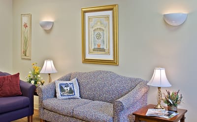 Comfortable sitting area in a cozy lounge