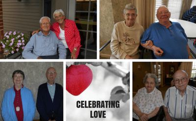 Residents celebrating together in a common area.