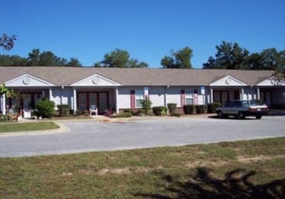 Exterior view of a single-story assisted living facility