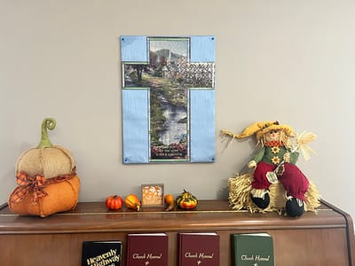Decorative display in a common area of the facility