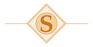 Stylized logo with an orange background