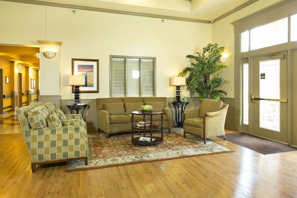 Bright common area with comfortable seating