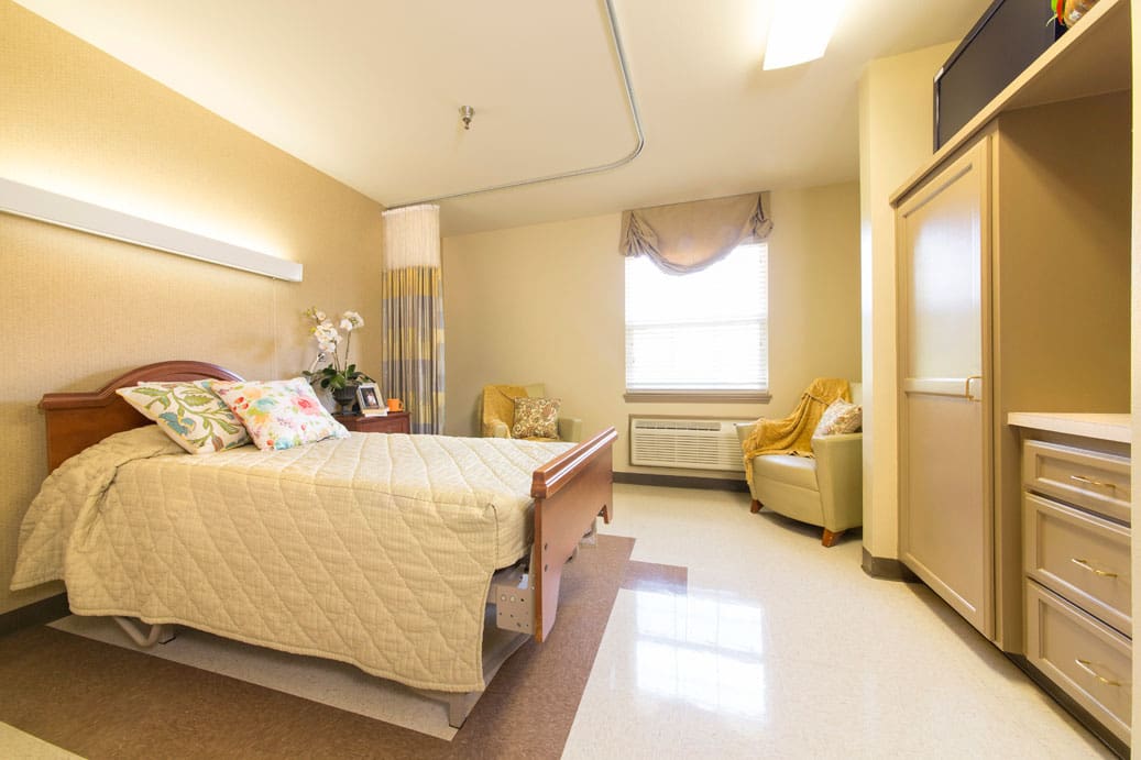 Cozy bedroom in a senior care facility