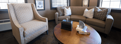 Comfortable seating area in a common room