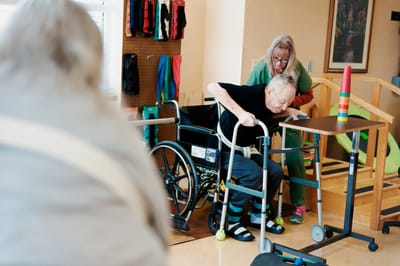A senior resident assisted during therapy session