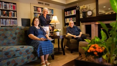 Residents enjoying time together in a cozy sitting area