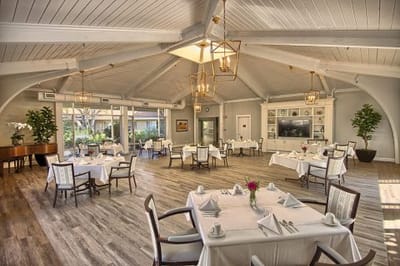 Elegant dining room set for a meal