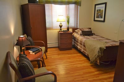 Cozy bedroom in a senior living facility