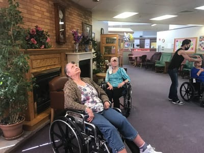 Residents enjoying a comfortable common area.