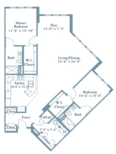 Architectural floor plan of a residential unit