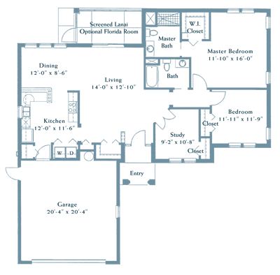 Architectural floor plan layout with room dimensions
