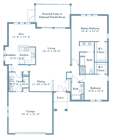 Architectural floor plan of a residential layout