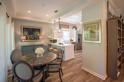 Bright interior of a modern dining area