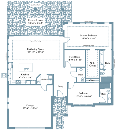 Architectural floor plan of a residential unit