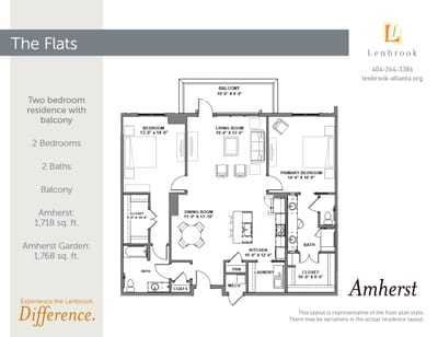 Architectural floor plan of a two-bedroom apartment