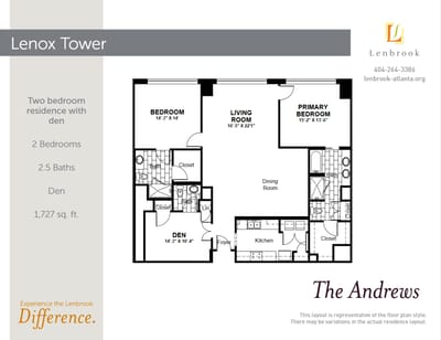 Architectural floor plan of a two-bedroom apartment