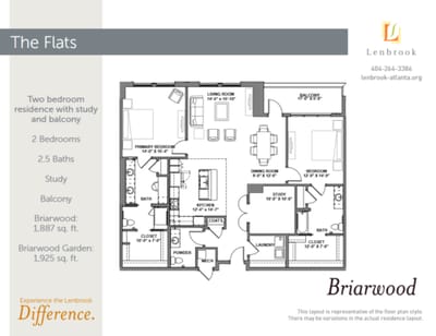 Architectural floor plan for a two-bedroom residence
