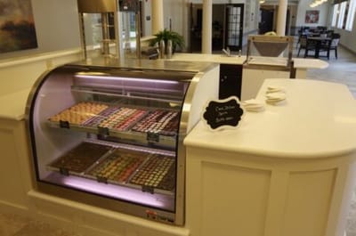 Dessert display in a facility common area