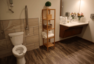 Modern bathroom interior with accessible features