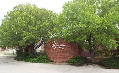 Exterior view of a senior care facility entrance