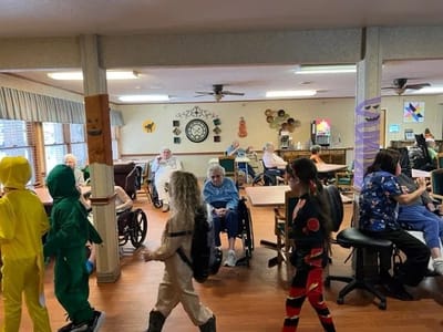 Residents enjoying an activity in a common area