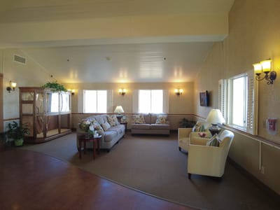 Bright common area with comfortable seating
