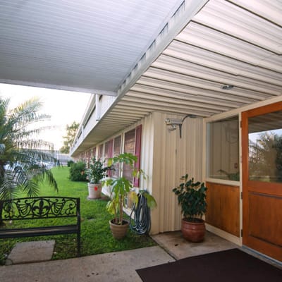 Exterior view of a senior living facility entrance