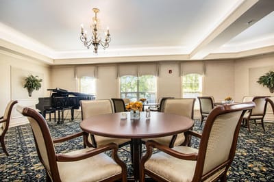Common area with seating and a piano