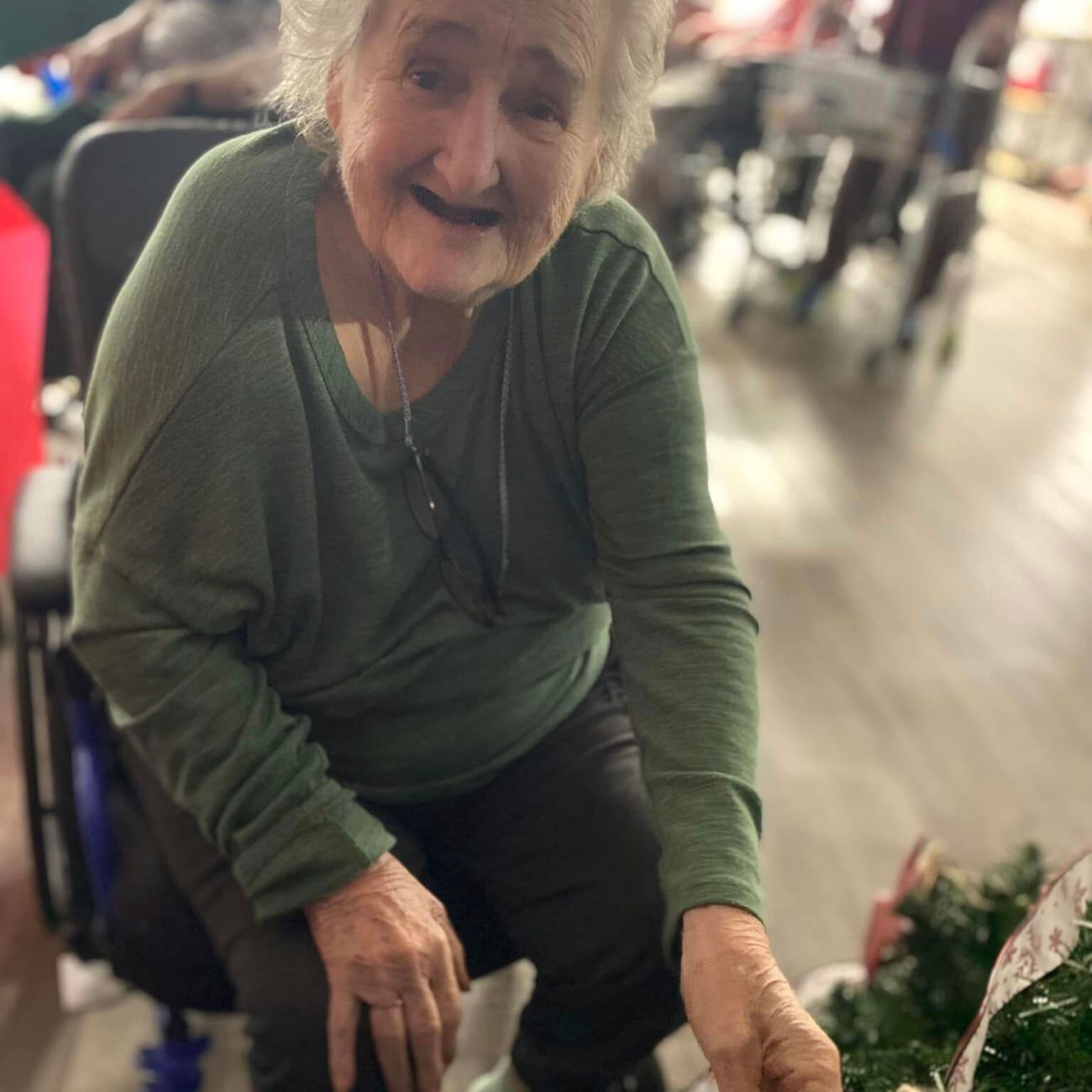 Resident participating in an activity in the common area
