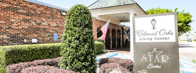 Exterior view of Colonial Oaks Living Center entrance