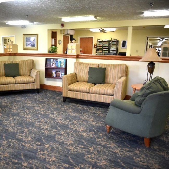 Cozy seating in a common area with couches