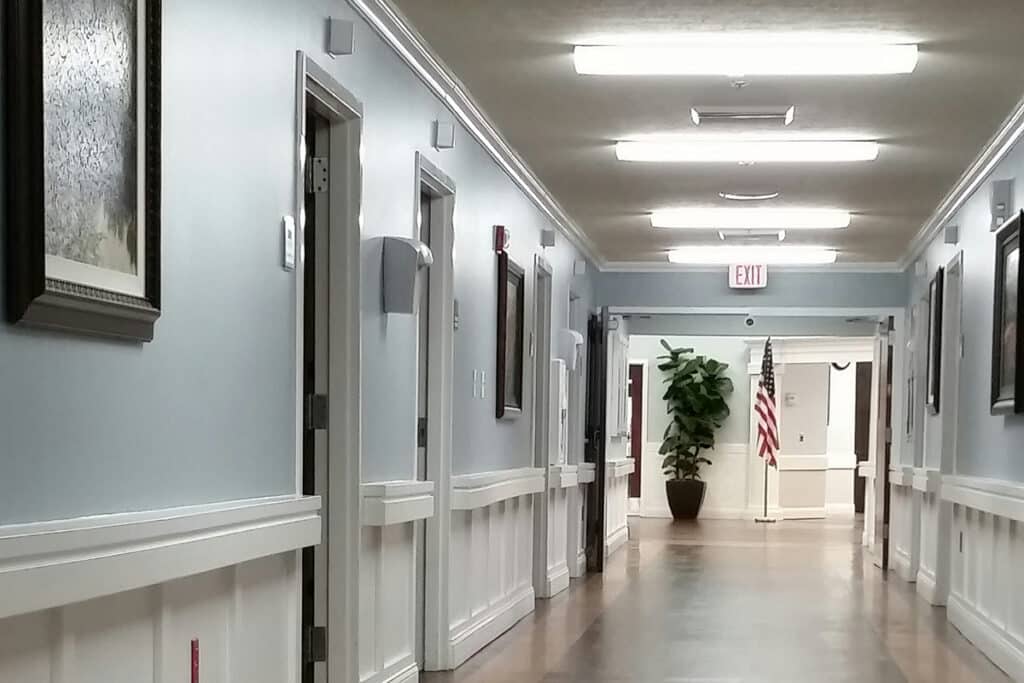 Hallway in a senior living facility