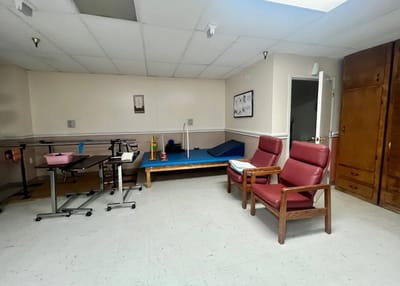 Activity room with seating and equipment