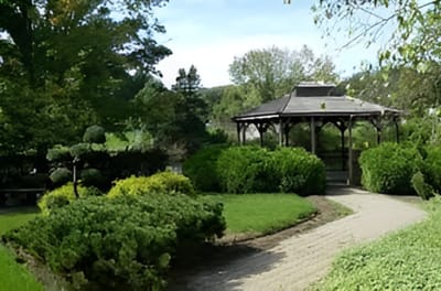 Peaceful garden area with a gazebo