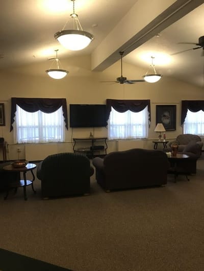 Common area with seating and natural light