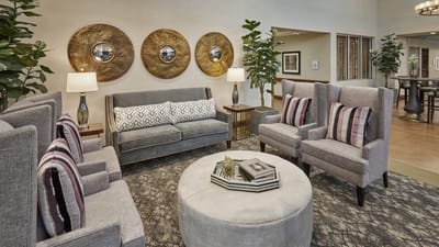 Cozy interior lounge area with modern seating