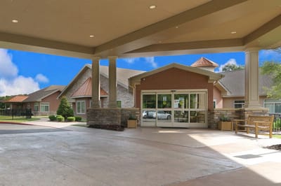 Front entrance of a senior living facility