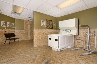 Interior view of a facility laundry room