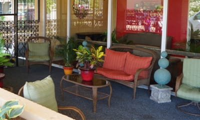 Interior lounge area with comfortable seating