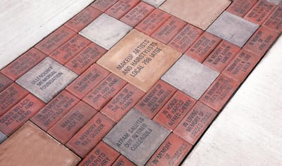 Commemorative bricks with engraved names