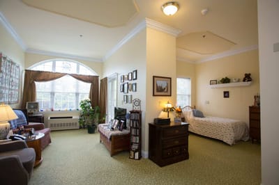 Cozy interior view of a resident's bedroom