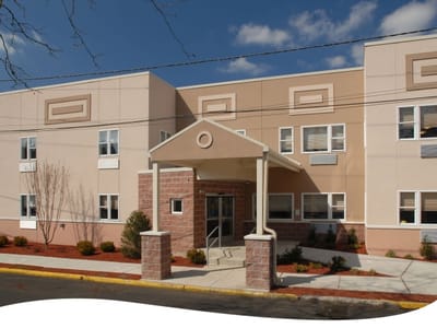 Front entrance of a senior living facility