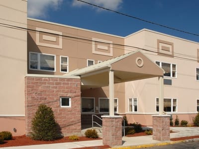 Front entrance of a senior care facility