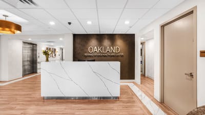 Reception area of a rehabilitation and healthcare center